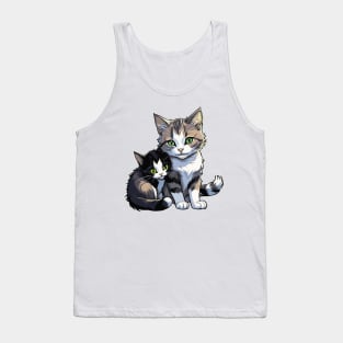 Cozy Companions: Mother Cat and Kitten Tank Top